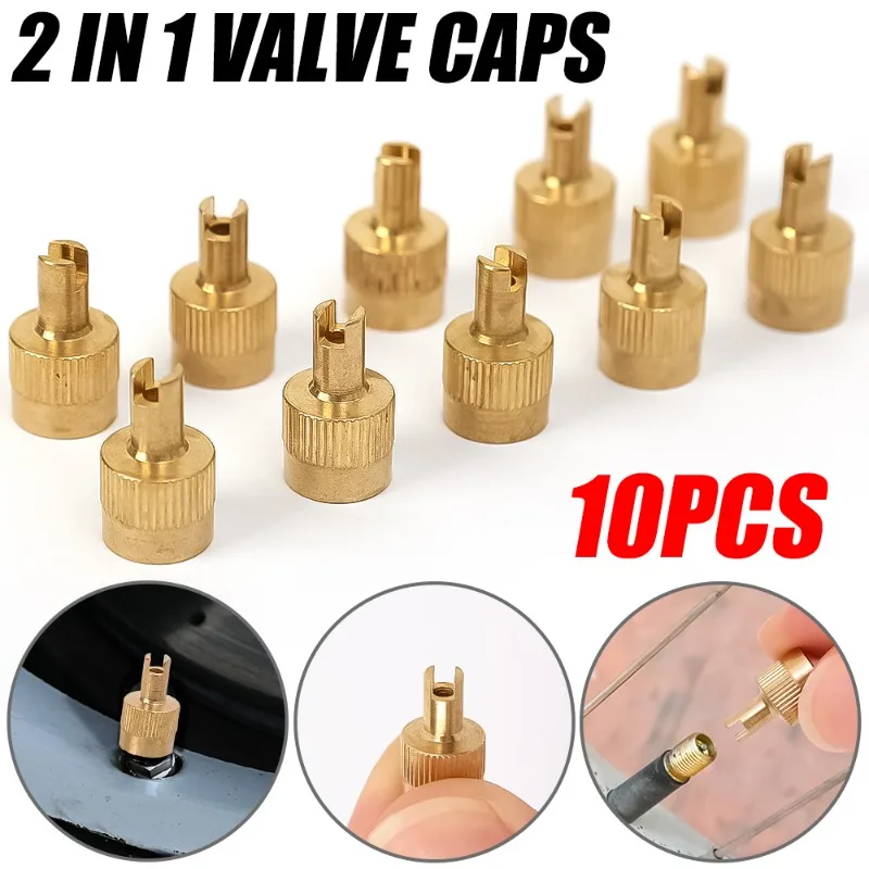 10pcs Car Motorcycle Tire Valve Cap with Heart Removal Tool Slot Head Valve Stem Caps Truck Bike Rim Valve Caps Dust Cap