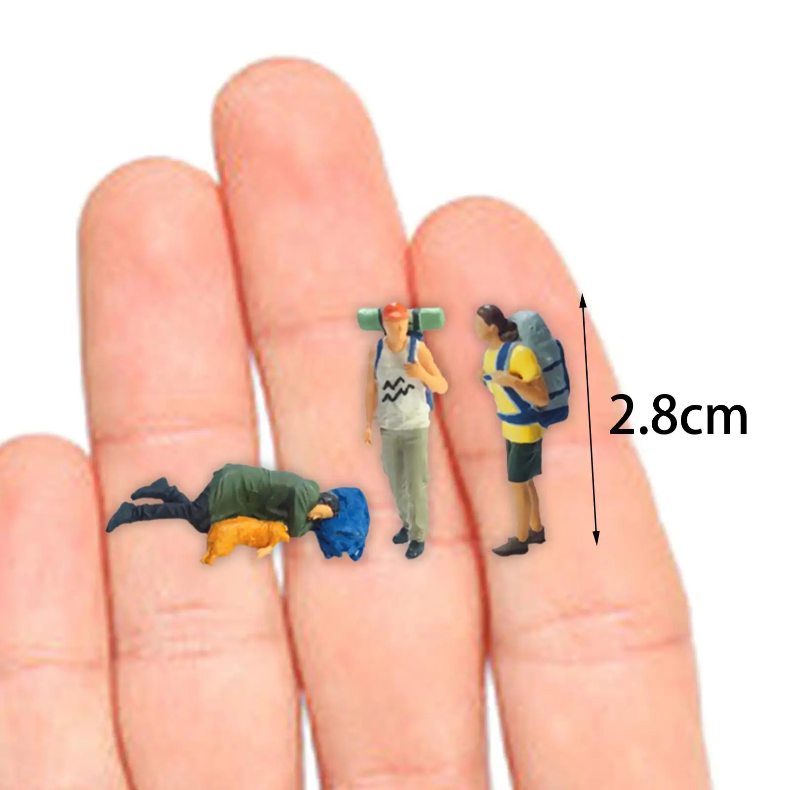 1/64 Figure Figurines Backpacker Handpainted S Gauge Mini Travelers Doll for
