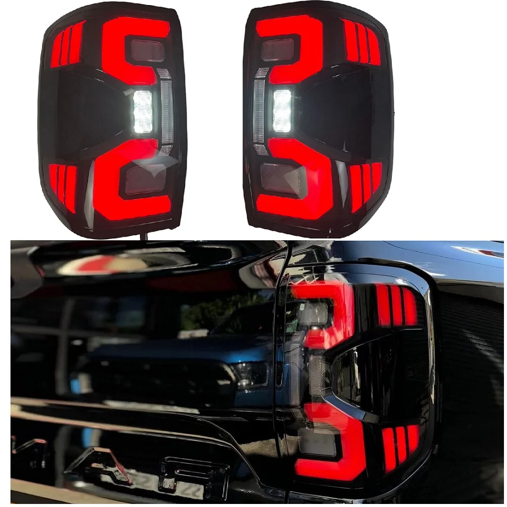 

Светодиодные задние фонари Citycarauto для Ranger T9 2023 2024 2025 Xl Xlt Wildtrack, спортивные задние фонари, дневные противотуманные фонари, тормозные фонари заднего хода