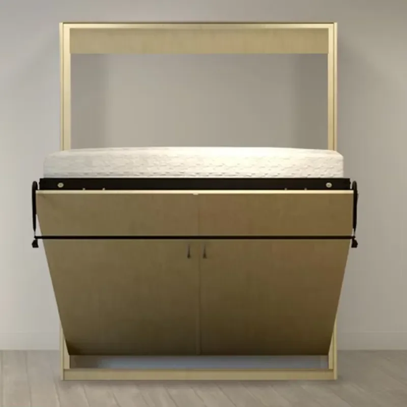 Modern King Size Bedroom Furniture Hidden Wall Folding Murphy Bed Frame with Spring Mechanism
