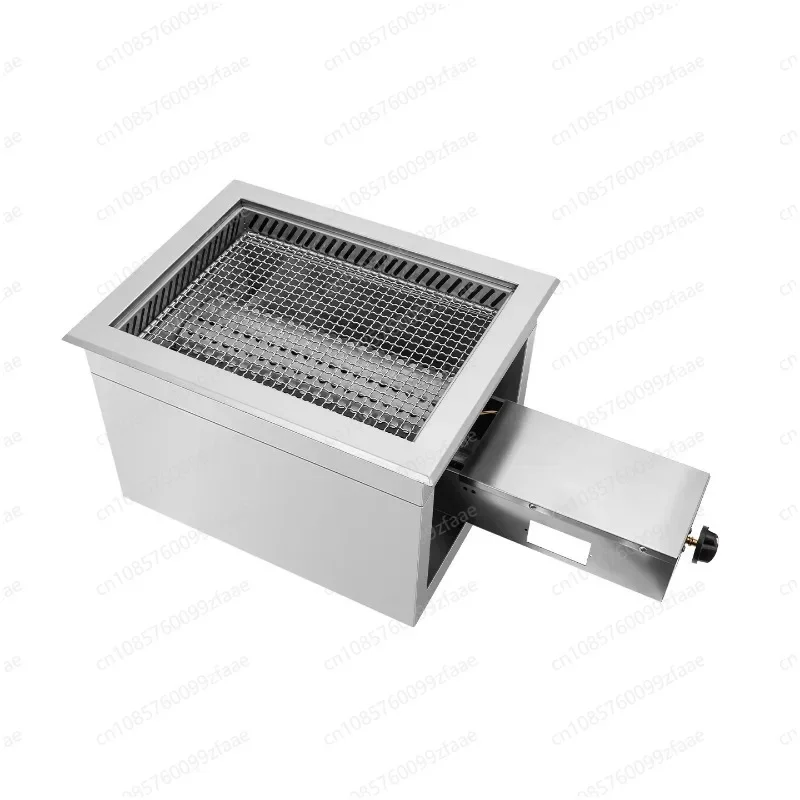 Portable outdoor camping gas grill with built-in stainless steel automatic ignition