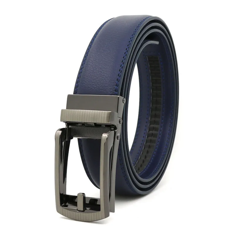 Leder-Klickgürtel für Herren und Damen, 3,1 cm, mit hochwertiger Legierung, automatischer Schnalle, Unisex, klassische Business-Gürtel für Jeans – Detail 4