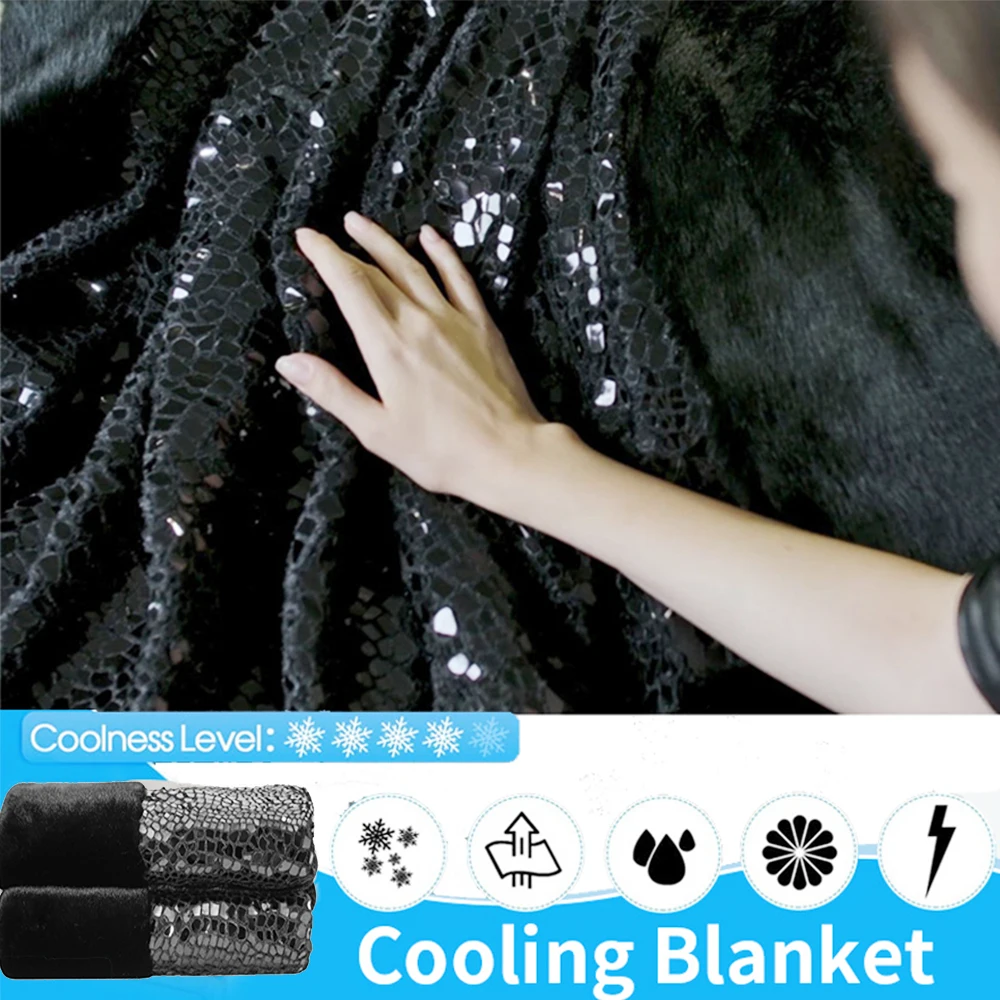 Cooling Blanket Summer Air Conditioner blanket Fashion Nordic Style With Sequins Super Soft Plaid Lightweight  Throw Blanket