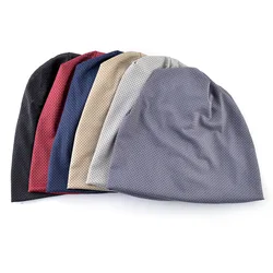 Spring Summer Thin Breathable Beanies for Women and Men Outdoor Sport Slouchy Beanie Hat Casual Plain Skullies Beanies