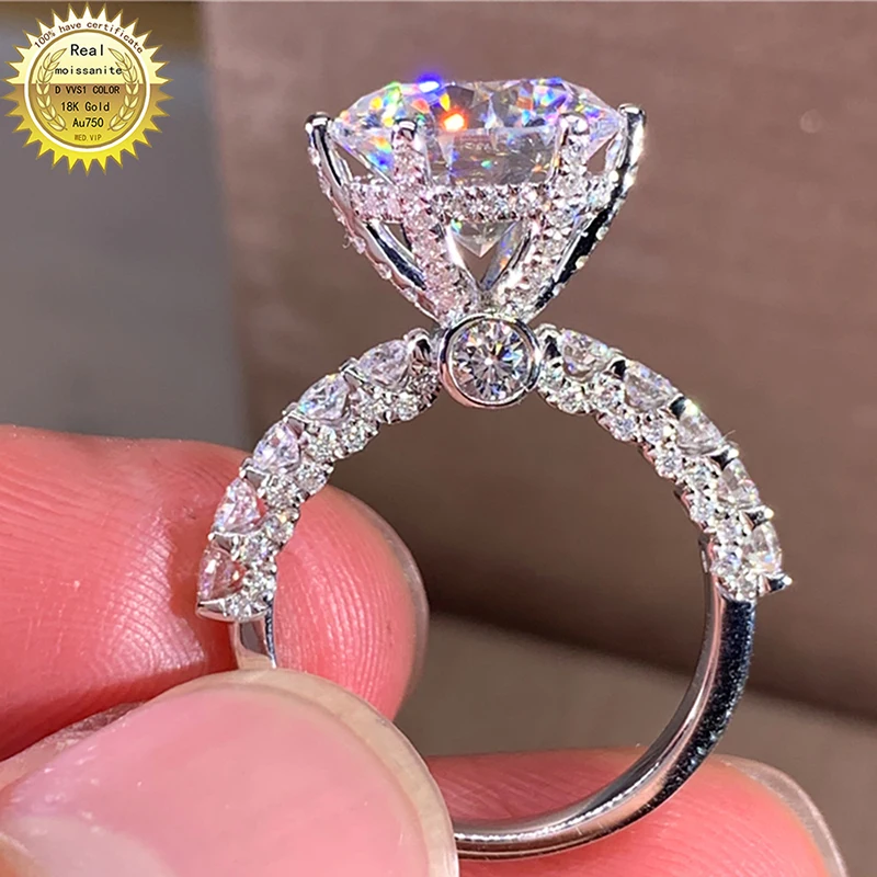 

Solid 10K Au417 Yellow Gold Ring DVVS1 1 2 3 4 5Carat Moissanite Diamonds Wedding Party Engagement Anniversary Ring