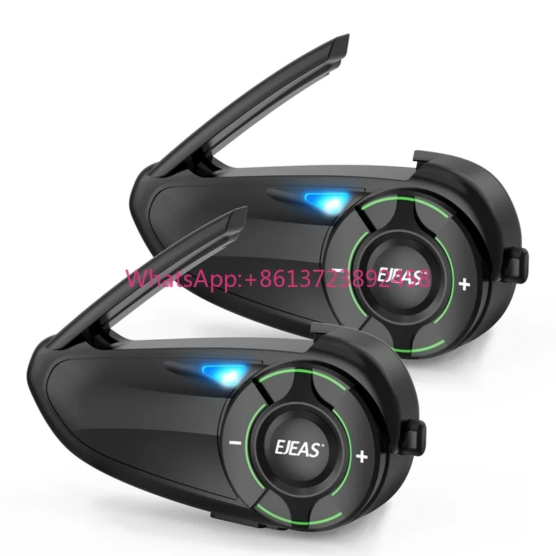 EJEAS Motorcycle Helmet Bluetooth Headset Q8 Mesh Group 6 Riders Intercom IP67 Moto Interphone Helmet Intercomunicador