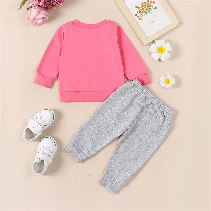 Toddler Infant Baby Girl Fall Spring Outfit Clothes Sassy Sweatshirt Jumper Elasticated Waist Trouser Set Tracksuit