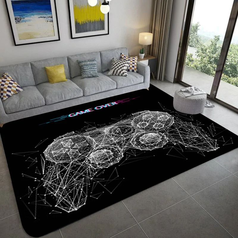 Gamer Controller Area Rug Anti-Slip Floor Mat Door  Home Running  Bedroom Indoor Outdoor Kids Play  Alfombra