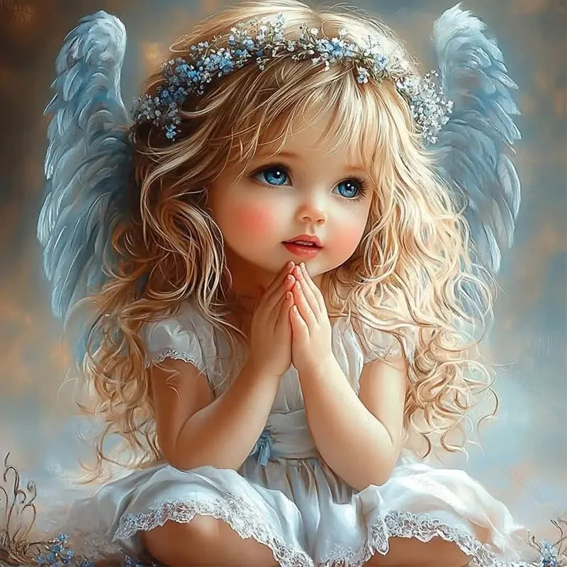 Beautiful Little Angel Diamond Painting Set, DIY Adult Full Diamond Home Decoration Painting Set, Adult, Frameless Crafts