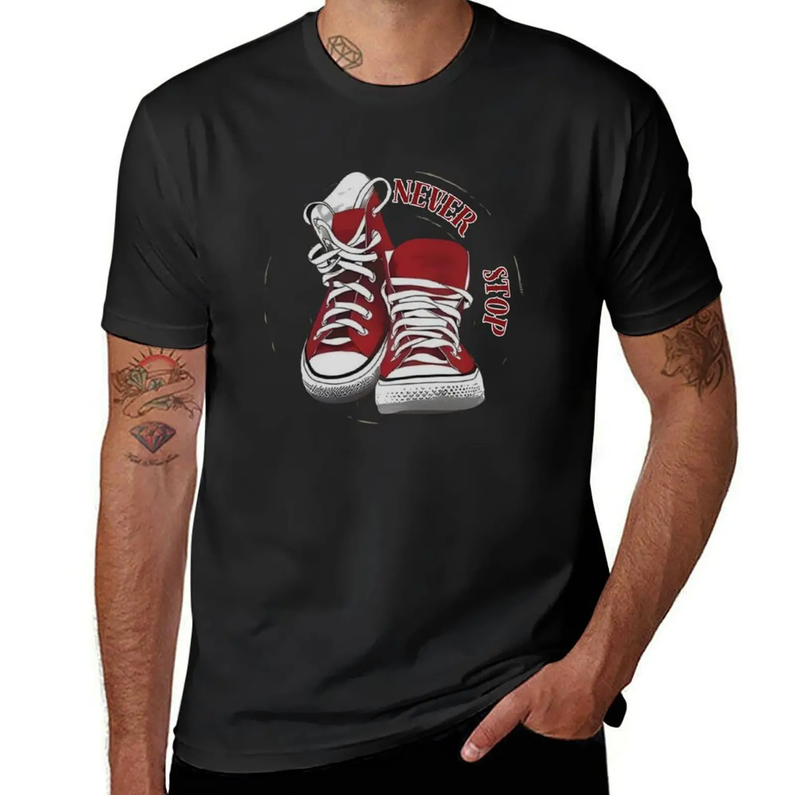 

Never Stop T-Shirt boys animal print oversizeds sports fans men t shirt