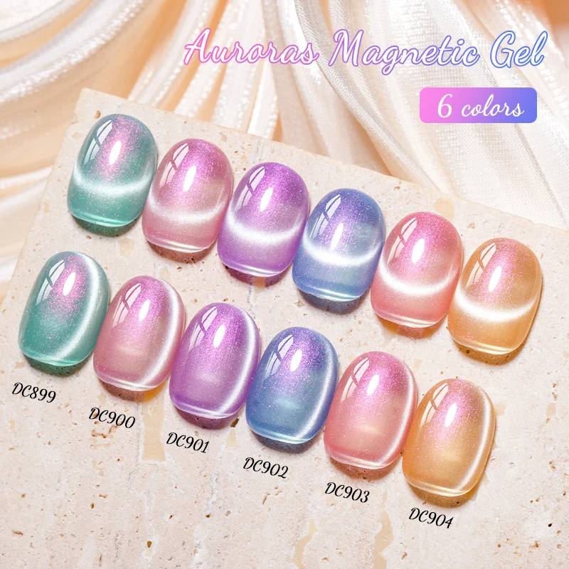 7ml Mtssii 6 couleurs perle chat Gel magnétique vernis à ongles corail mer aurore coquille lueur paillettes tremper nacré Art vernis