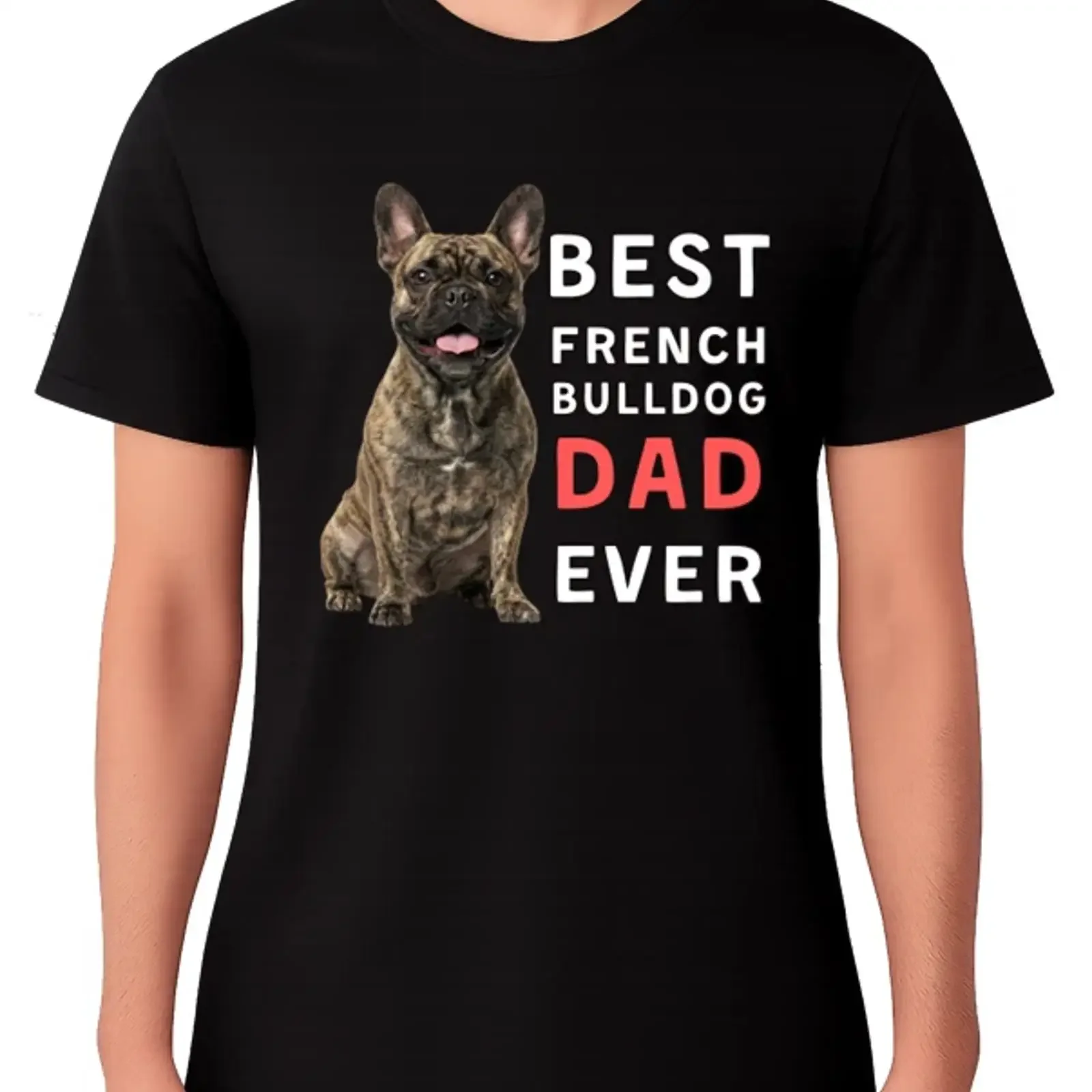 Lustiges T-Shirt „Bester französischer Bulldoggen-Papa aller Zeiten“ Geschenk für Hundeliebhaber Tierbesitzer Vater Vintage Washed