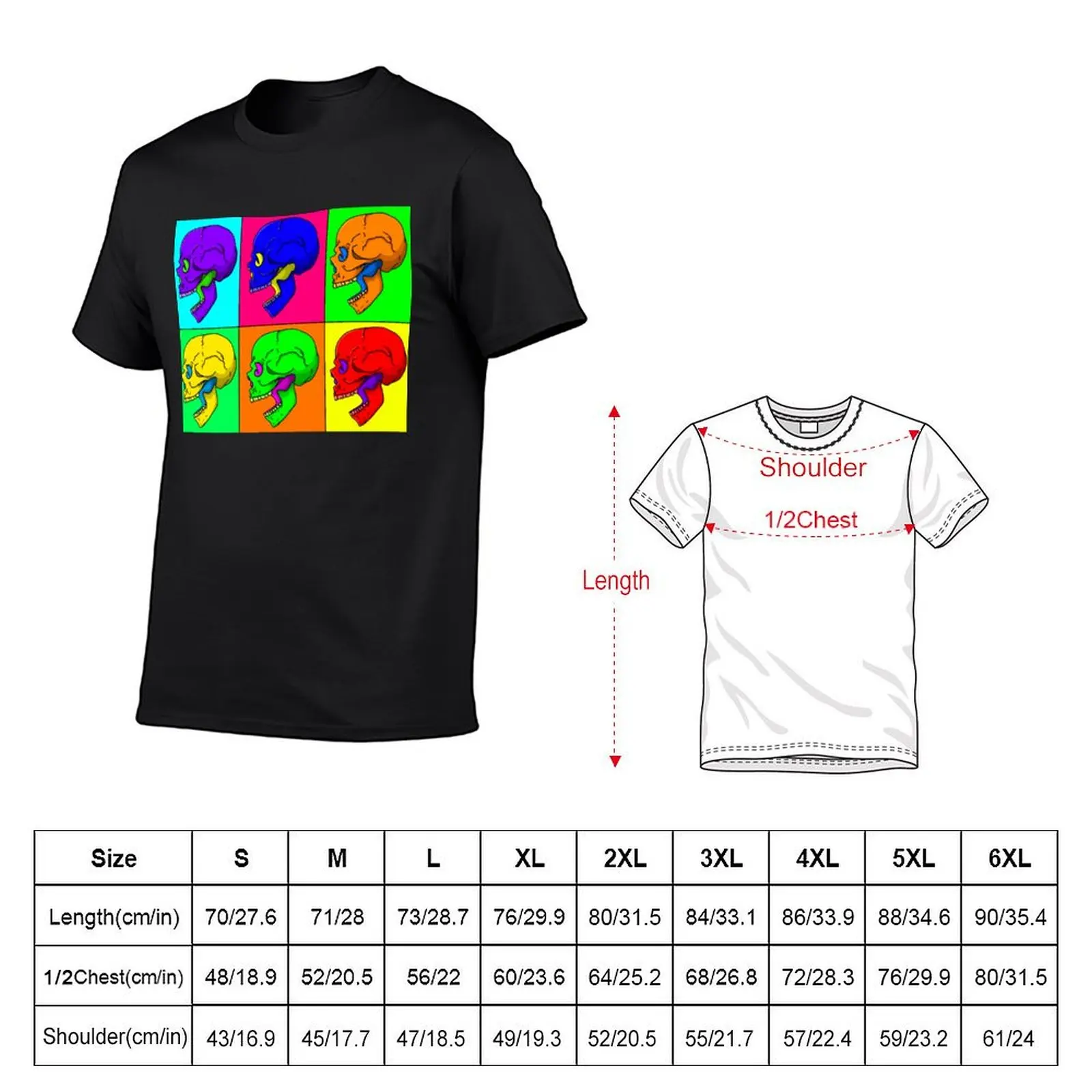 Warhol Skulls (Horizontal) T-Shirt custom t shirt graphic shirts oversized t shirt T-shirts for men cotton