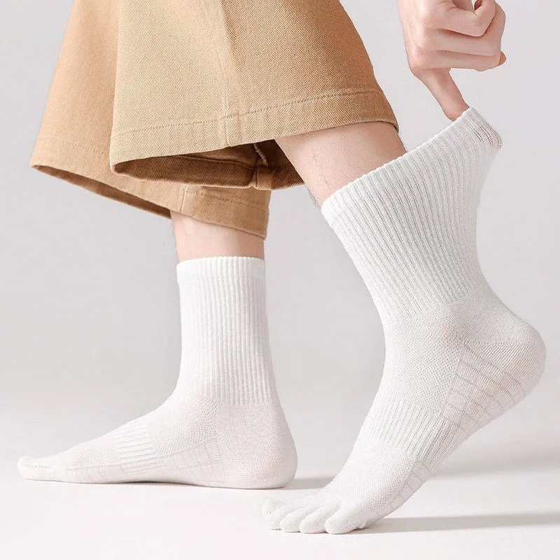 Men'S Multicolored Split-Toe Socks Designed for Sports with Shock Absorption High Quality Soft Comfortable Five Fingers Sock