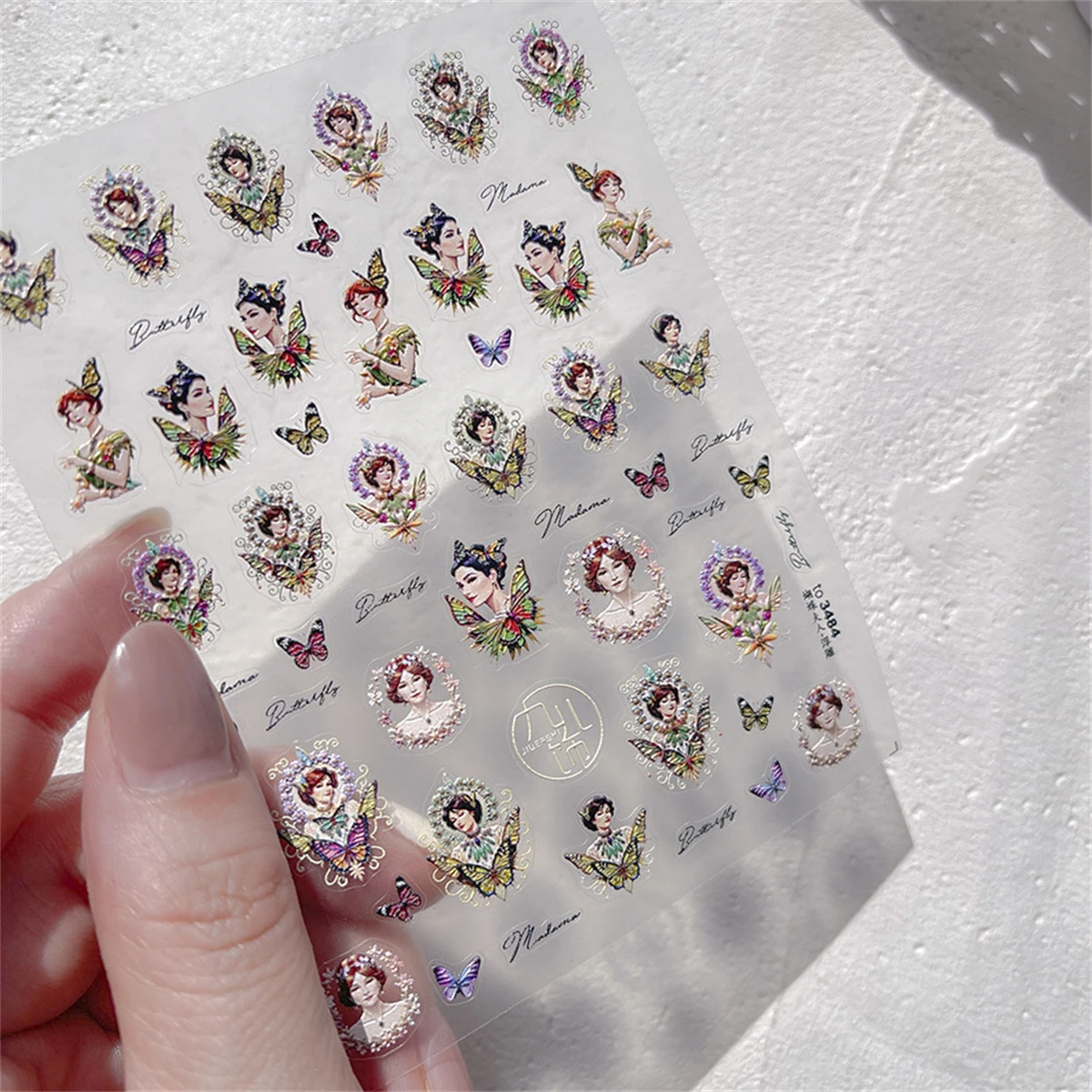 1 szt. Naklejki na paznokcie 5D 2024New w stylu Retro w stylu angielskim japońskie luksusowe naklejki samoprzylepne z zdobienie paznokci dekoracje