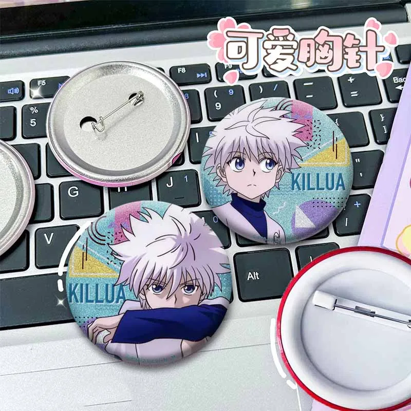 Hunter X Hunter Killua Zoldyck Enamel Pin Anime Figure Soft Button Pins Cartoon Round Brooch on Backpack Clothes Accessories