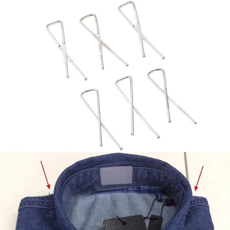 

50Pcs About 33MM Long Iron Clips For Garment Shirt Collar Package DIY Sewing Supplies