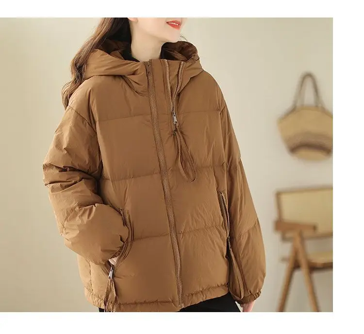 Down Cotton Jackets Women's Short Coat 2023 New Korean Loose Oversized Thick Jacket Fashion Hooded Popular Cotton Jacket Winter