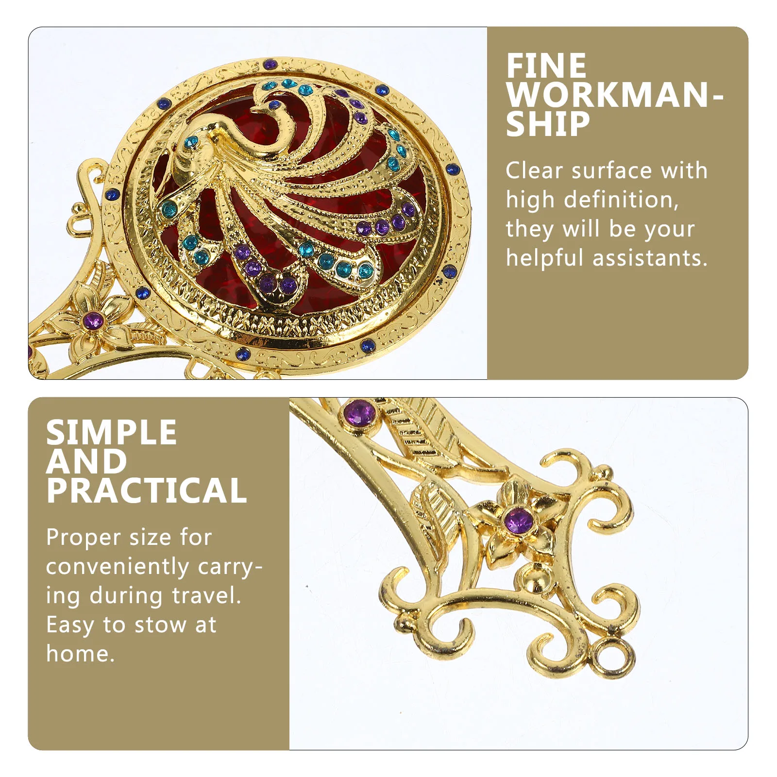 

1Set Handheld Portable Makeup Mirror Compact Foldable Mini Vanity Mirror Lightweight Durable High Definition Clear Surface