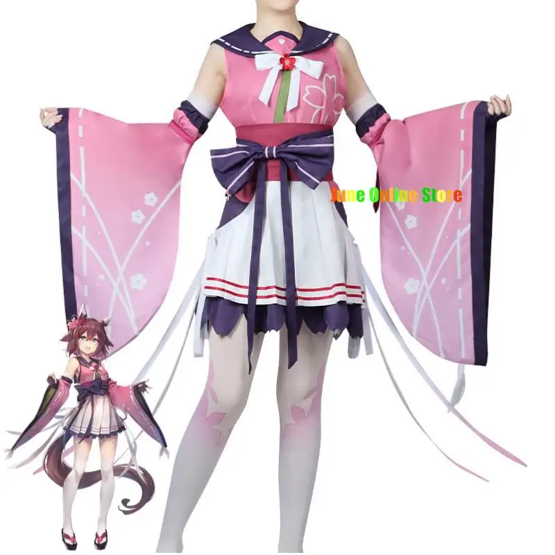 Game Sakura Chiyono O Umamusume: Pretty Derby Uma Musume Racing Association Cosplay Costume Wig Ears Anime Kimono Hallowen Suit