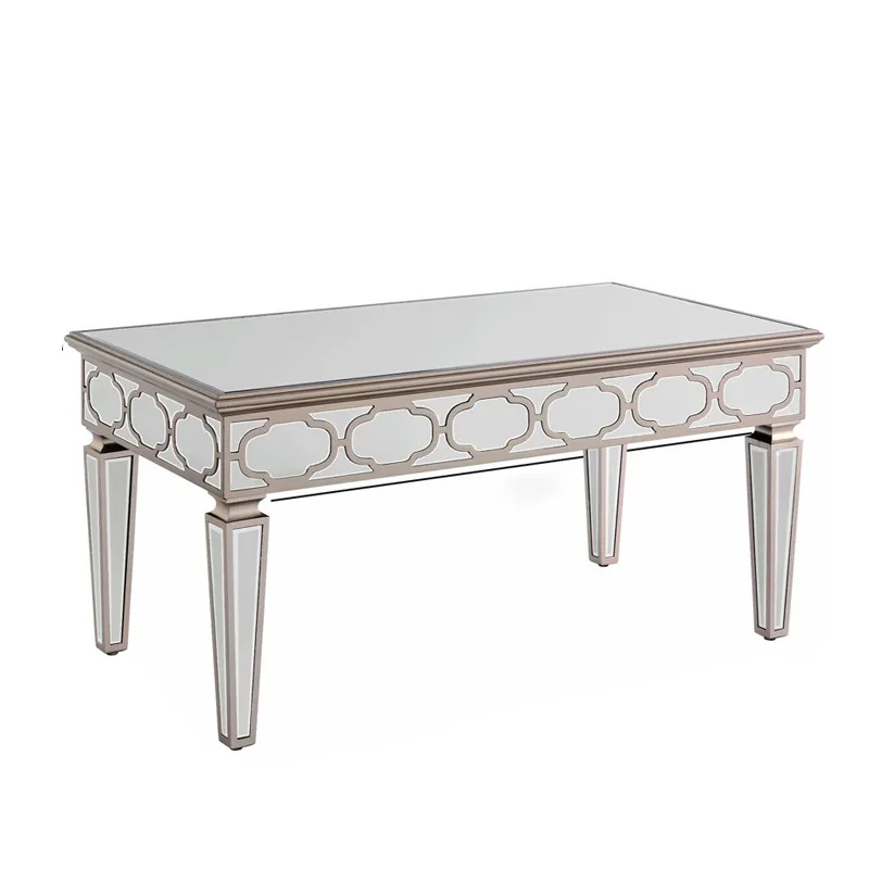 European neoclassical mirror coffee table antique gold coffee table Internet celebrity mirror furniture