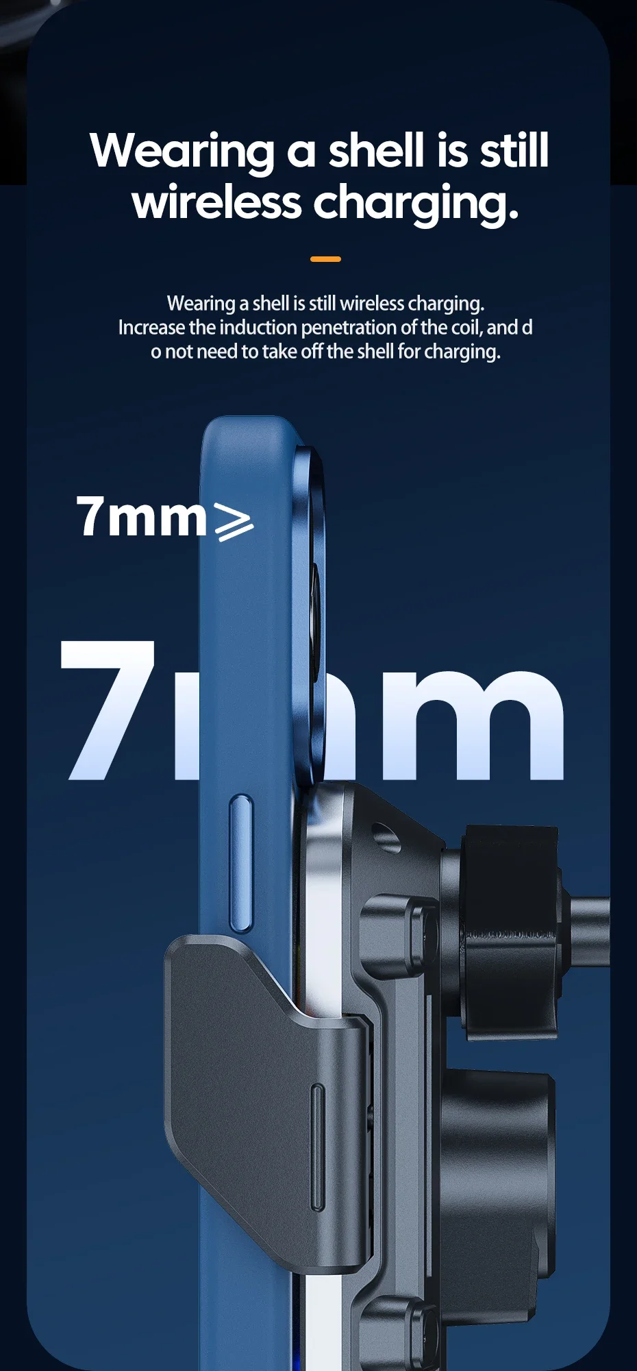 UYUXIO Drahtloses Autoladegerät, superschnelles Laden, automatische Klemmung, Lüftungsschlitze, Autotelefonhalter für iPhone 16, 15, 14 Pro Max, Samsung – Detail 8