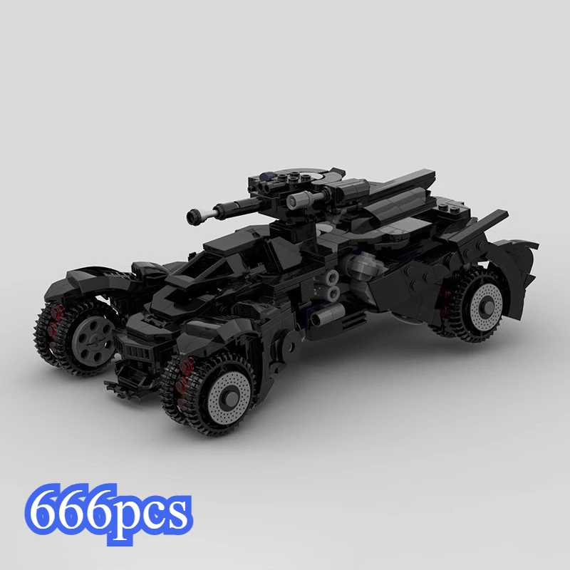 666PCS MOC Arkham Knight Batmobile Speed Champions Sports Cars Building Blocks Speed Vehicle Model Toy For Kid Adult Boys Gift