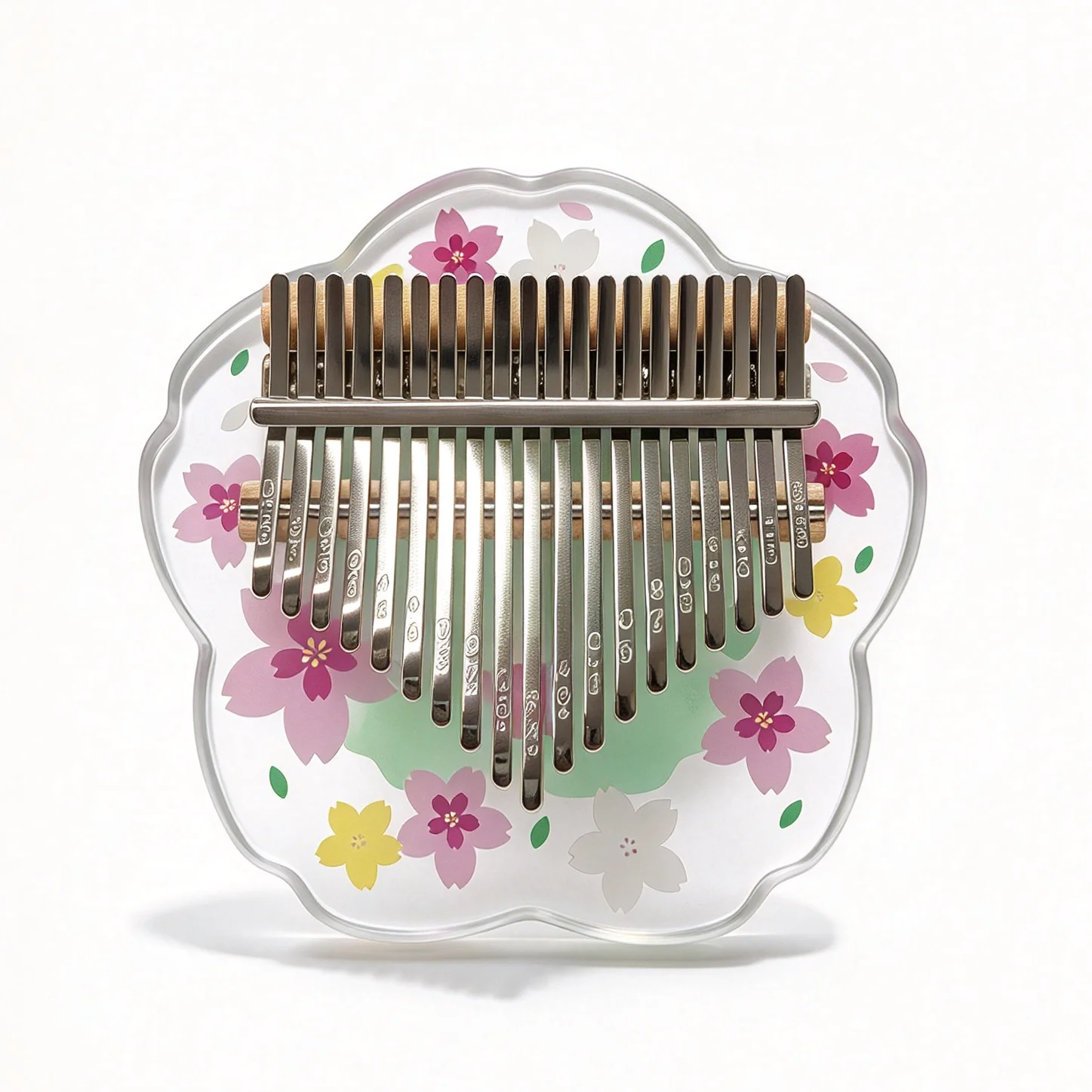 Transparent Acrylic Sakura Kalimba 17 Key 21 Keys Thumb Piano Crystal Cherry Blossom Finger Piano Musical Gift for Beginner