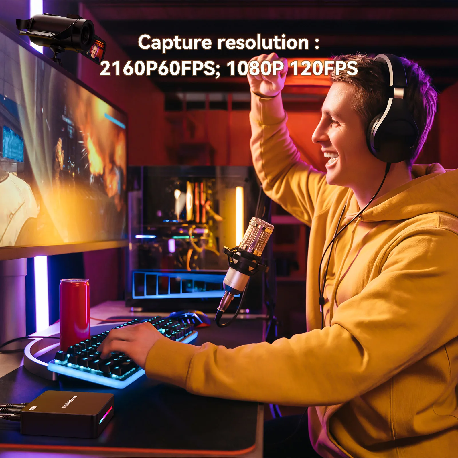 4K 60fps HDMI USB Video Capture Card HDR VRR RGB Gaming Live Streaming