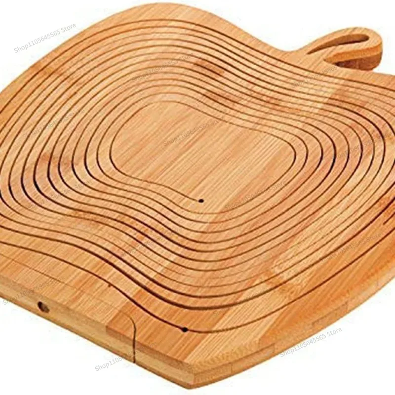 Suitable for fruit basket bamboo basket folding fruit fruit basket bowl storage rack