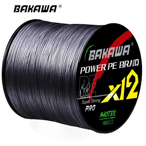 Imagen 2 del producto BAKAWA-sedal de Pesca trenzado X12 PE, 12 hebras, 300M, 500M, 1000M, accesorios para equipos de Pesca de carpa, multifilamento duradero, nuevo