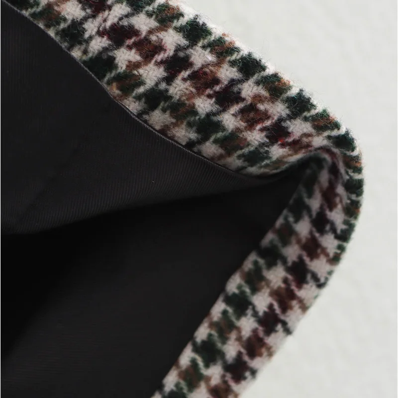 Damesmode Blazer 2025, Dames Herfst Houndstooth Revers Blazer Herfst Winter Commuter Werkkleding Dames Blazers Trafizaran