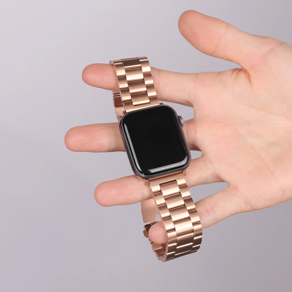 Stainless Steel Strap For Apple Watch Band 44mm 49mm 45mm 40mm Gold Watchbands Iwatch Series 8 Ultra 7 6 5 4 3 2 1 Braceletes