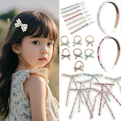 Embroidered flowers lace Headbands for Girls, Adjustable Non-Slip Elastic Dressy Pastel Lacy baby band headwraps Cute Hair Acces