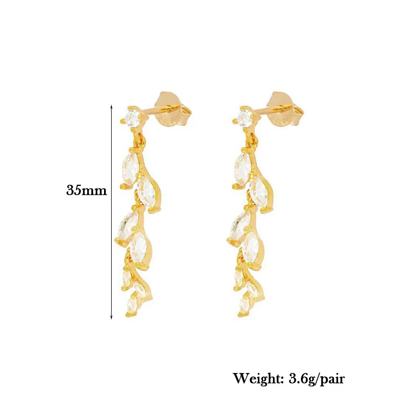 TIANDE Gold Color Dangle Earrings for Women Vintage Exquisite Zircon Ear Cuff Women's Stud Earrings 2023 Jewelry Wholesale