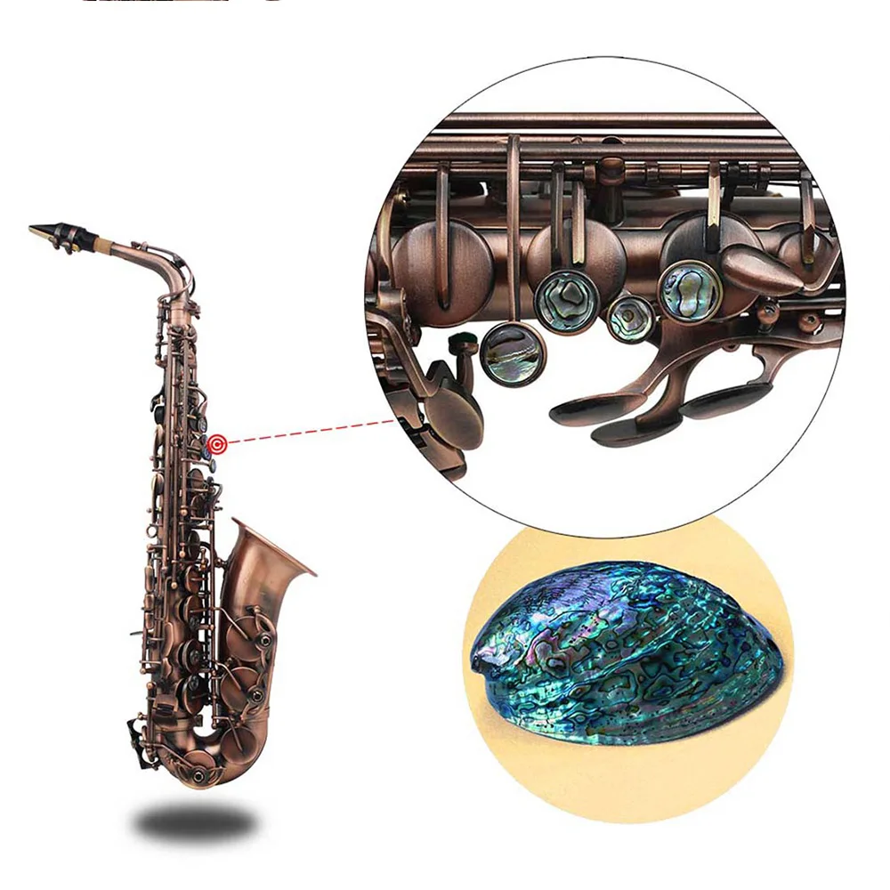 Professional Red Bronze Bend Eb E-flat Alto Saxophone Sax Abalone Shell Key Carve Pattern with Case Gloves Cleaning Cloth