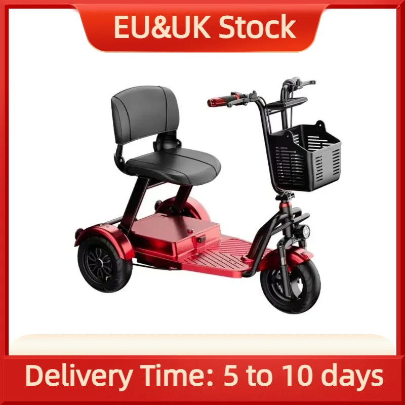 Family Double Motor Electric Tricycle 48V 1000W Senior Folding Mobility Scooter Removable Battery Basket Adult Electric Trike
