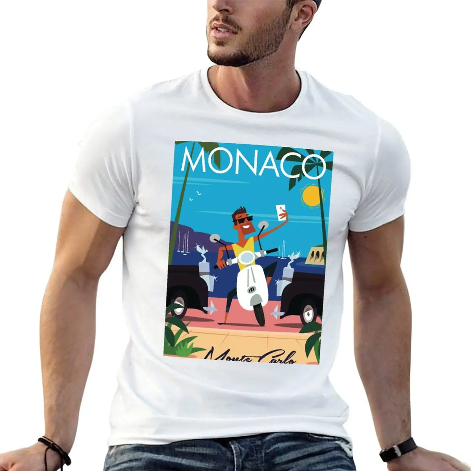 Monaco poster T-Shirt Streetwear Print Tee Shirt