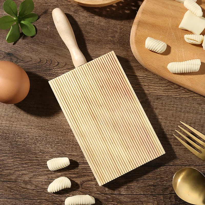 Wooden Kneading Board, Italian Soup Dumpling Tool, Pasta Board, Baking Striped Shape Mold, Spiral Hemp Food Board