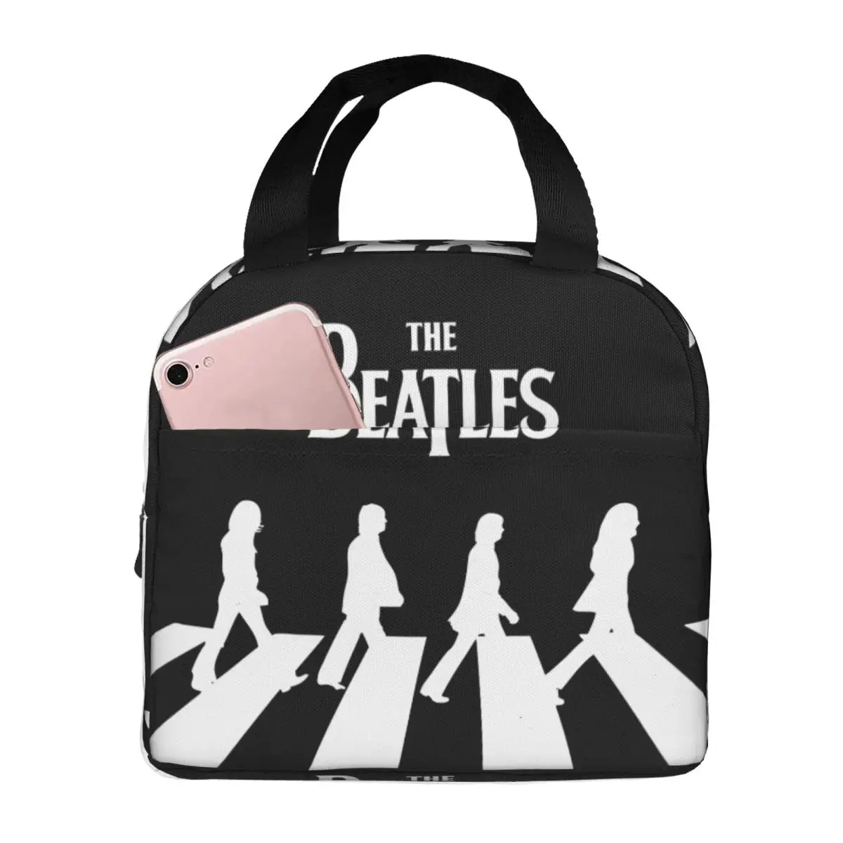 Harajuku The Beatle Memebers Art Lunch Bags Insulated Bento Box Waterproof Lunch Tote Resuable Picnic Bags for Woman Children