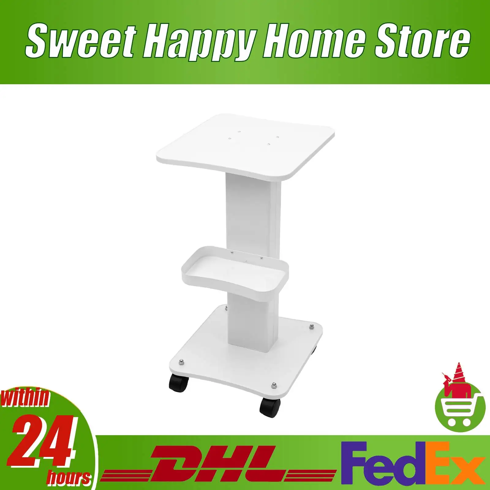 

Мобильная тележка для косметологических инструментов с корзиной для хранения и колесами для салонов, больниц, парикмахерских