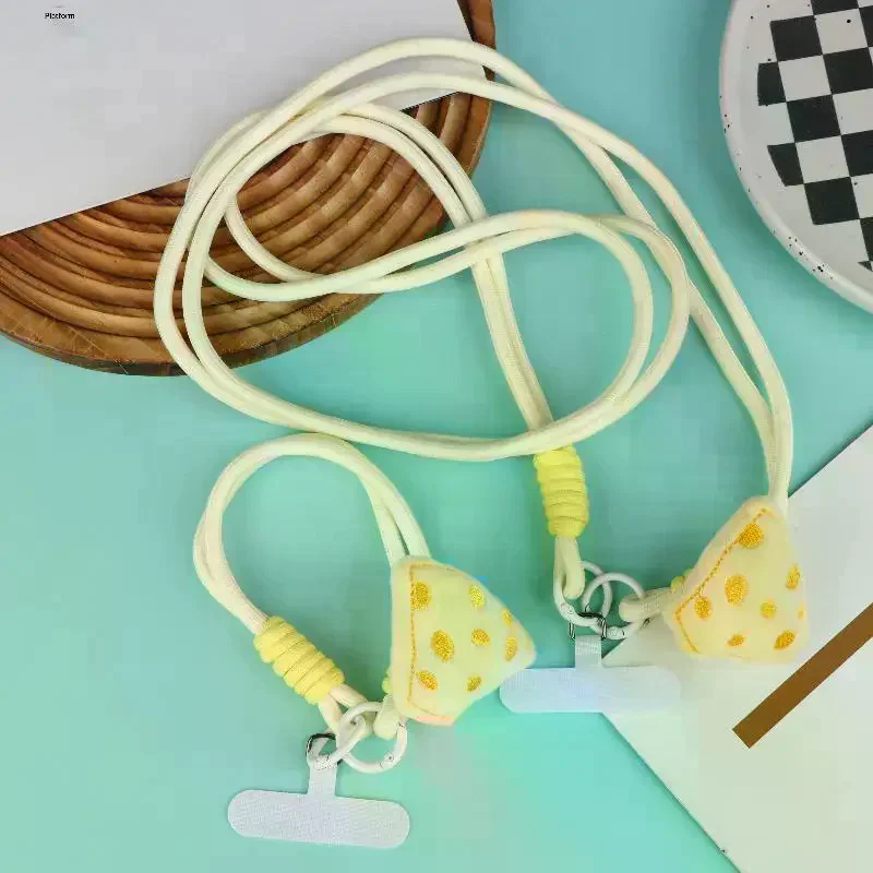 حزام الهاتف المحمول الرائع من الجبن القطيفة؛ سحر حبل مضفر أنيق مع حبل كاميرا CCD وقلادة #1