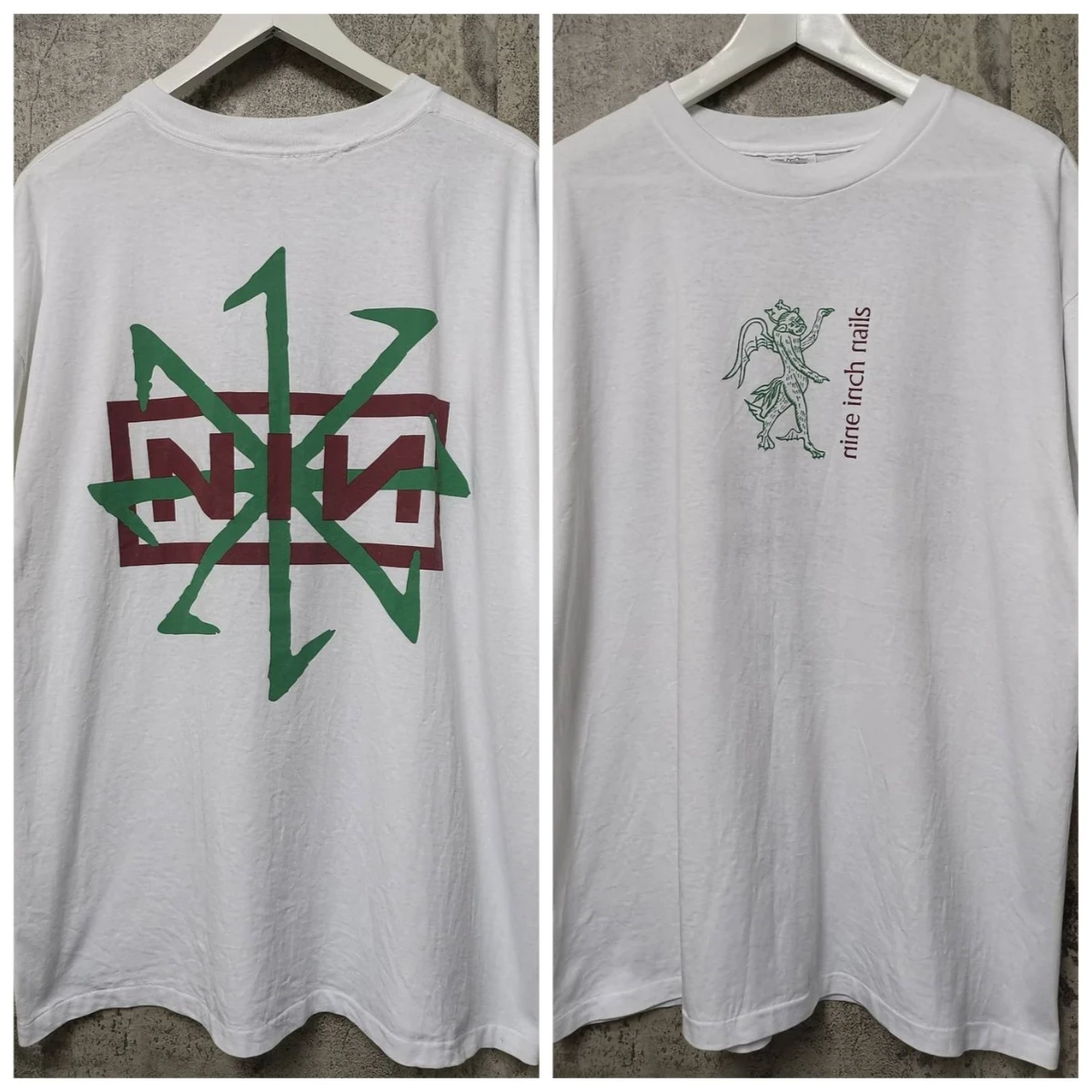 

Blockbuster Vintage 25 Years Ago! Devil's Journey Vintage1995 NIN Nine-inch Nail-spinning Griffin Vintage Short-sleeved Tee
