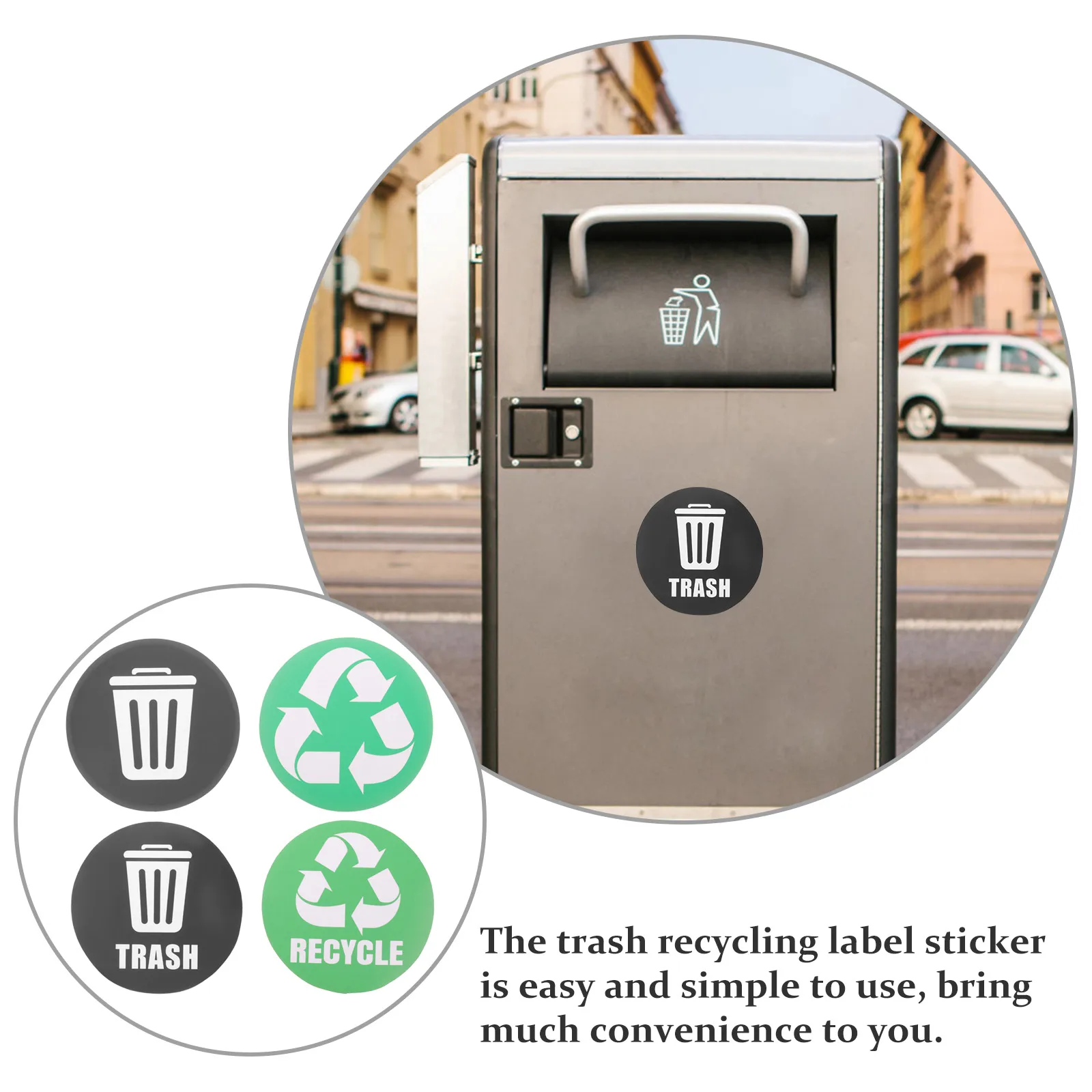 12 Pcs Logo Sticker Garbage Sorting Stickers Trash Cans Classification Sign Pvc Recycle for Labels
