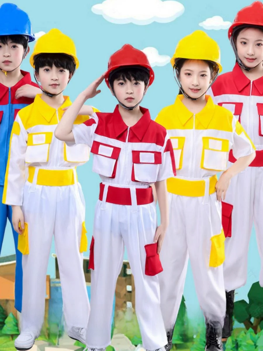 

Children's Engineer Construction Worker Outfit Toddler Electrician Repairman Performance Clothes Maintenance Worker Clothing