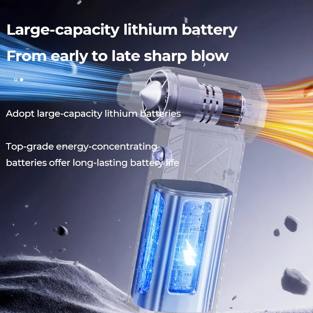 منفاخ هواء قوي 990000 دورة في الدقيقة مروحة عنيفة بدون فرش مكنسة كهربائية للغبار رياح قوية 60 متر/الثانية منفاخ نفاث توربو من النوع C لإعادة الشحن