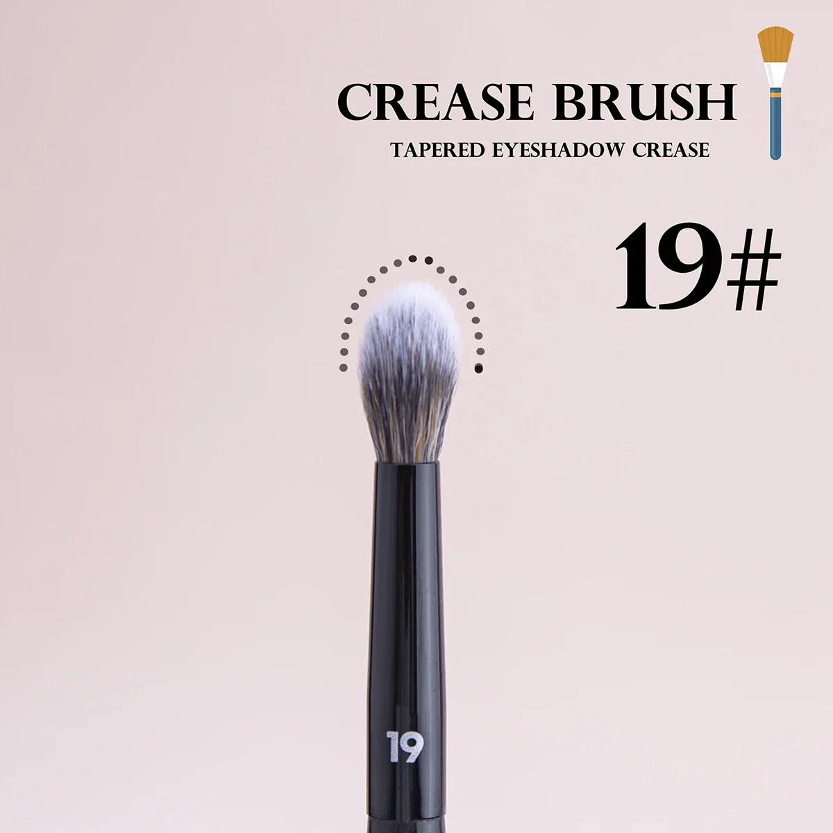 19 Crease Brush Professional Eyeshadow Crease Smudge Blending Makeup Brush Tapered Precise Eye Shadow Powder Crease Brush