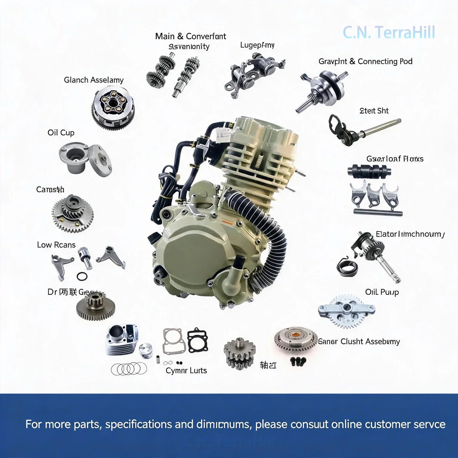 Motorcycle Clutch Hub & Gear Assembly CBF-18 Spline Drive Sprocket Transmission Parts for Dirt Bike Racing Upgrade