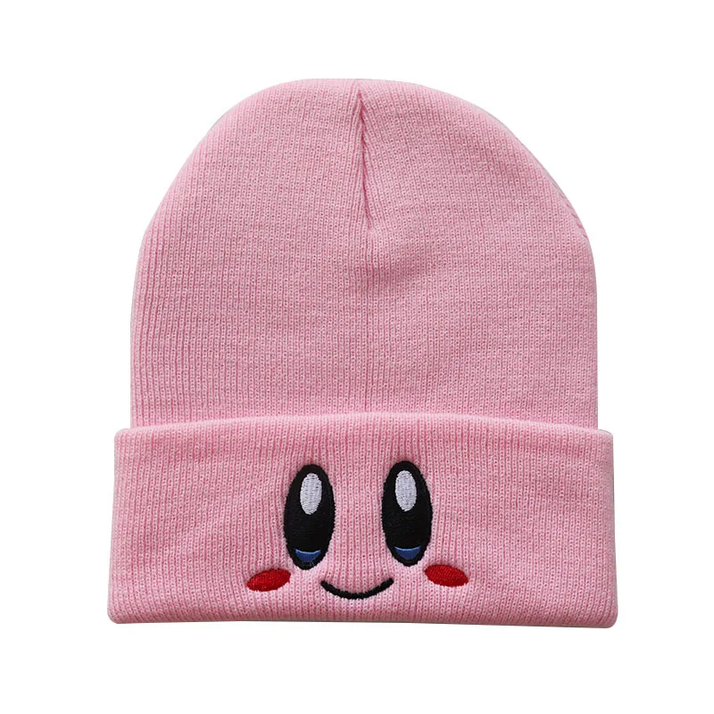 Neue Mode KIRBYS Mützen Skullies Schöne Gesicht Stickerei Gestrickte Hut Bonnet Cap Skullie Skifahren Warme Unisex Beanie Zubehör