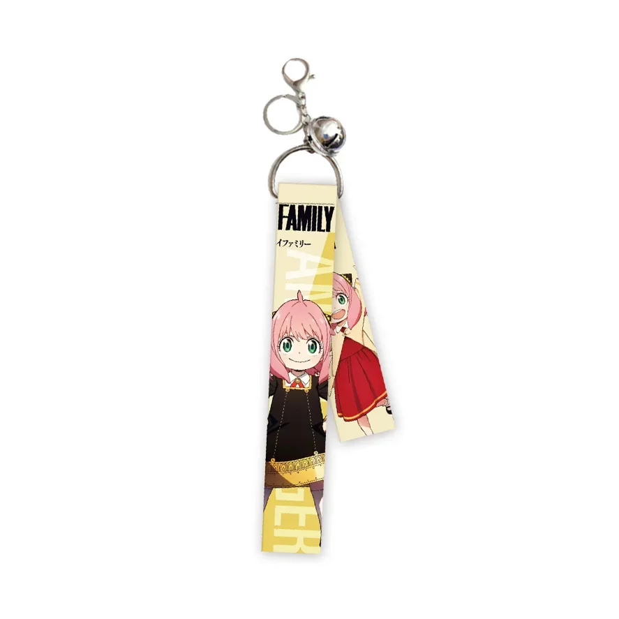 Fashion Anime Figure Anya Forger Yor Forger Bond Forger Ribbon Key Ring Transparent Acrylic Key Chain Model Plate Friend Gifts